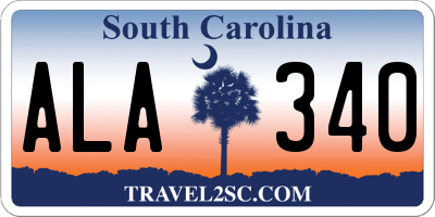 SC license plate ALA340