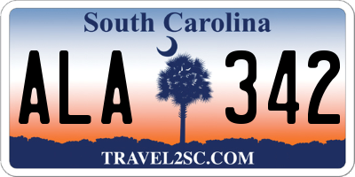 SC license plate ALA342
