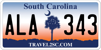 SC license plate ALA343