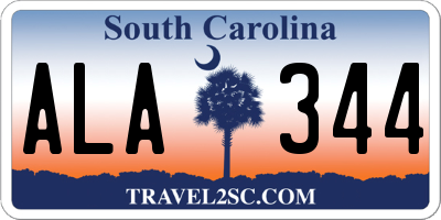 SC license plate ALA344