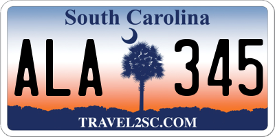 SC license plate ALA345