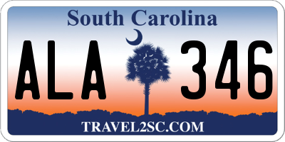 SC license plate ALA346