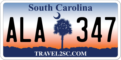 SC license plate ALA347
