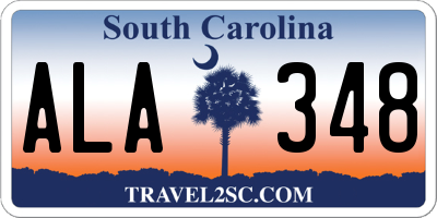 SC license plate ALA348