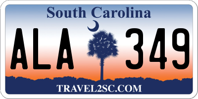 SC license plate ALA349