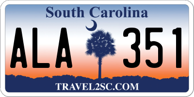 SC license plate ALA351