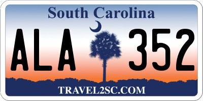 SC license plate ALA352