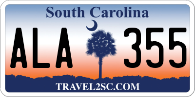 SC license plate ALA355