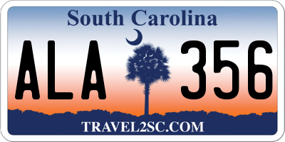 SC license plate ALA356