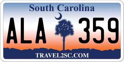 SC license plate ALA359