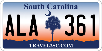 SC license plate ALA361
