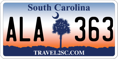SC license plate ALA363