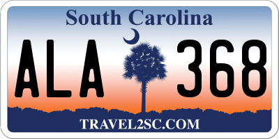 SC license plate ALA368