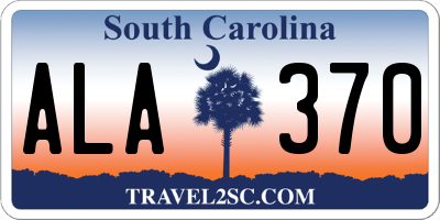 SC license plate ALA370
