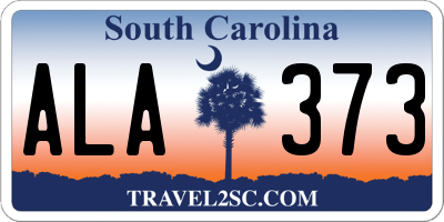 SC license plate ALA373