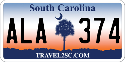 SC license plate ALA374