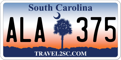 SC license plate ALA375