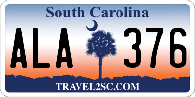 SC license plate ALA376
