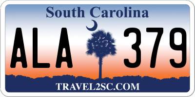 SC license plate ALA379