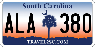 SC license plate ALA380