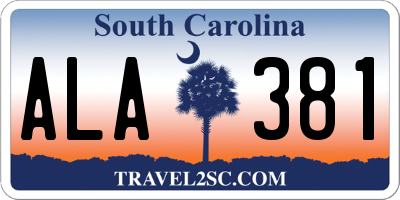 SC license plate ALA381