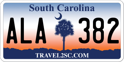 SC license plate ALA382