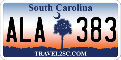 SC license plate ALA383