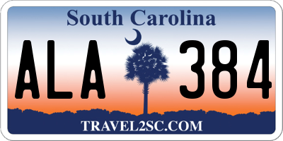 SC license plate ALA384