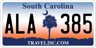 SC license plate ALA385