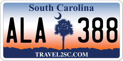 SC license plate ALA388