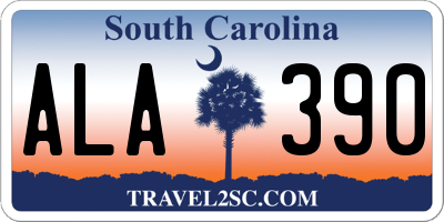 SC license plate ALA390