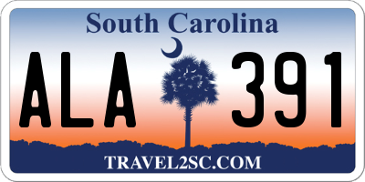 SC license plate ALA391