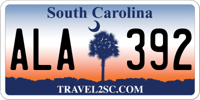 SC license plate ALA392
