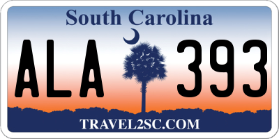 SC license plate ALA393