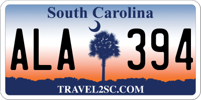 SC license plate ALA394