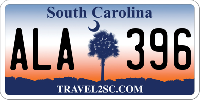 SC license plate ALA396