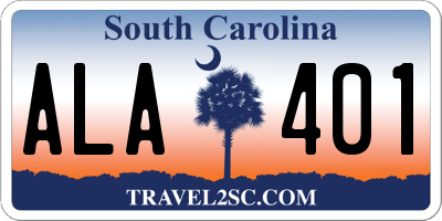 SC license plate ALA401