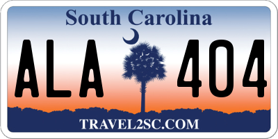 SC license plate ALA404