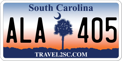 SC license plate ALA405