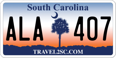 SC license plate ALA407