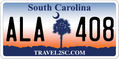 SC license plate ALA408