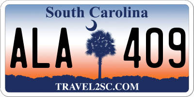 SC license plate ALA409