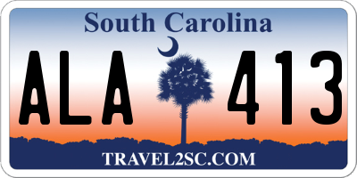 SC license plate ALA413