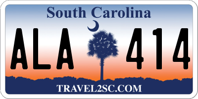 SC license plate ALA414
