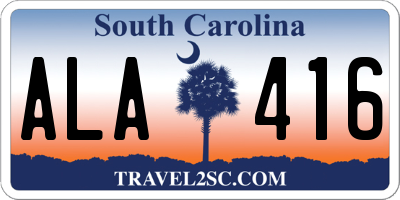 SC license plate ALA416