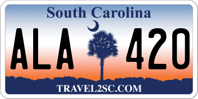 SC license plate ALA420
