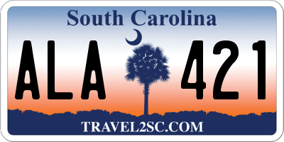 SC license plate ALA421
