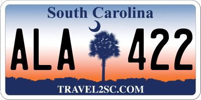 SC license plate ALA422