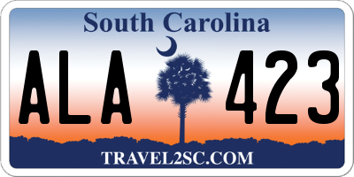 SC license plate ALA423