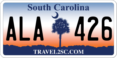 SC license plate ALA426